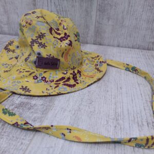 Sárga, virágos nyári kalap (több méret)