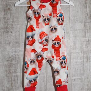 Karácsonyi cicás nőjj velem romper 1-3 éves