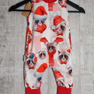 Karácsonyi cicás nőjj velem romper 3-12 hós