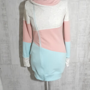 4az1-ben Ecrü melír-Fáradt rózsaszín-Kék Hordozós pulóver 36