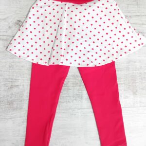 Piros pöttyös szoknyás-leggings 98